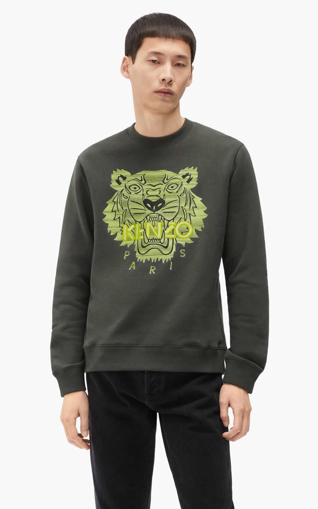 Kenzo Tiger Melegítő Felső Férfi Sötét Khaki | ID.877475